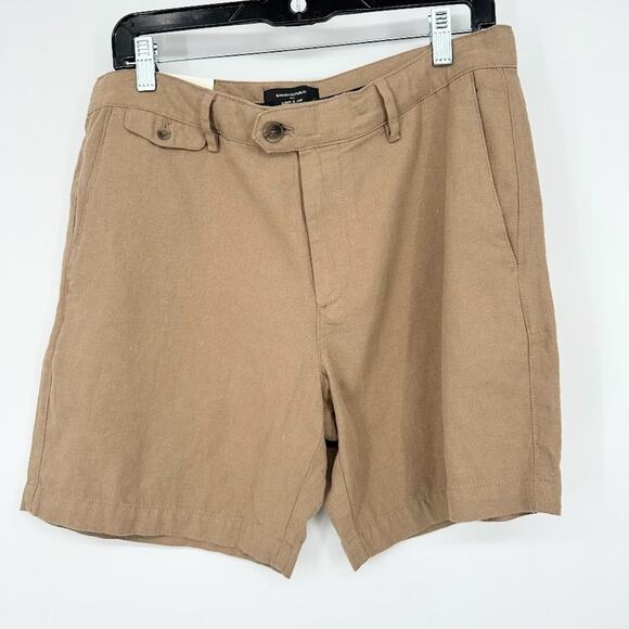 Banana Republic Other - Banana Republic Linen Blend Shorts Mens 7" Tan Size 32 Casual Chino Coastal